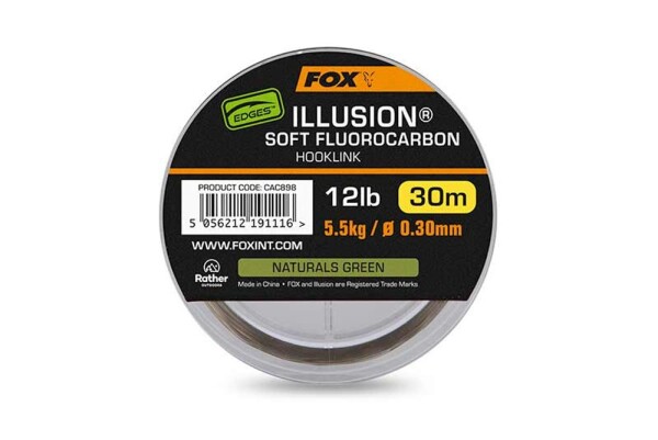 FOX Fluorocarbon Edges Illusion Soft Fluorocarbon Hooklink 30m 0,35mm 16lb 7,3kg (CAC899)