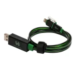 RealPower USB kabel 2v1 USB 2.0 USB-A - Micro-B Lightning 75 cm LED zelená (4040895859624)