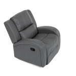 TV a relaxační křeslo, manuální polohování, potah šedá látka v dekoru kůže