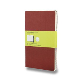 Sešity Moleskine Cahier, L, čisté, 3 ks - červený