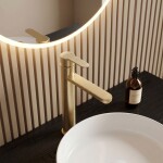 REA - Umyvadlová vysoká baterie Arcos Brush Gold REA-B6972