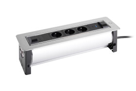 Versalogic VersaTurn 3x 230V, 2x USB A/C 5V, povrch nerez (468930)