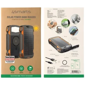 4smarts TitanPack Rugged UltiMag 20000mAh černá / Powerbanka / Solární panel / Qi nabíjení 15W / 20W (496560)