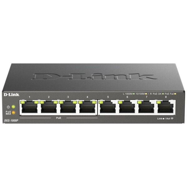 D-Link DGS-1008P/E DGS-1008P síťový switch 8 portů 1 GBit/s funkce PoE