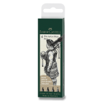 Popisovač Faber-Castell Pitt Artist Pen sada 4 ks, 1,5 mm, C, B, FM, černý