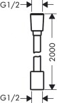 HANSGROHE - Hadice Sprchová hadice, 200 cm, matná bílá 28230700