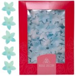 Dekorace oplatková - Květ mini 2 cm modrý, 400 ks