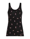 Dámské merino tílko ICEBREAKER Wmns 150 Siren Tank Ski Day, Black/Acid Pink/Aop velikost: S