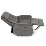 Polohovací křeslo, elektrické zabudované ovládání, šedá, látka, TV-Q8575 GREY2