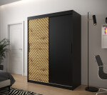 Šatní skříň Abi Jodelka Barva korpusu: Černá, Rozměry: 120 cm, Dveře: Bílá mat