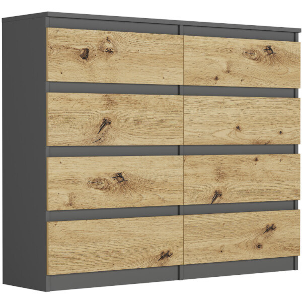 DumDekorace Komoda s 8 zásuvkami R-120-S8 - různé barevné varianty antracit mix artisan