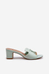 Dámské sandály Z Eko Semišu Na Podpatku Mátové Jemenna 40