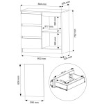 DumDekorace Komoda R-80-S3 se zásuvkami 80 cm - různé barevné varianty antracit