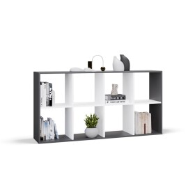 FRONTI Regál MALAX 2X4 - antracit + bílá