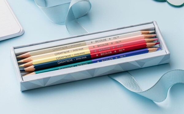 Caran d'Ache, CC0999.025, Bicolor, sada akvarelových pastelek, limitovaná edice Alpine Frost, 9 ks/18 odstínů