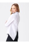 Dilvin Women's White Three Quarter Sleeve Baby Collar Shirt