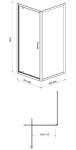 CERSANIT - ČTVERCOVÝ SPRCHOVÝ KOUT ARTECO PIVOT 80X80X190, ČERNÁ, ČIRÉ SKLO S913-015