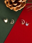Vánoční náušnice se zirkony a opálem Rudolph, Opál