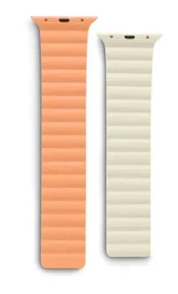 Hama Fantastic Feel Magnetický řemínek pro Apple Watch 42/44/45/49 mm oranžovo-béžová (136838-H)