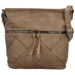 Stylová dámská koženková crossbody kabelka Aristid, taupe