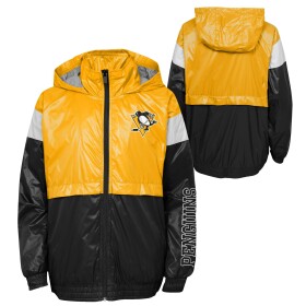 Outerstuff Dětská bunda Pittsburgh Penguins Goal Line Stance Full-Zip Windbreaker Velikost: Dětské XL (14 - 16 let)