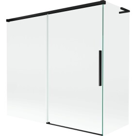 MEXEN/S - Rox L vanová zástěna 2-křídlová posuvná 170 + 80 x 150, transparent, černá 8C9L-170-080-70-00