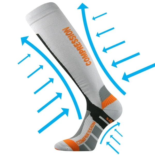 VOXX Podkolenky kompresní SIGNAL anatomicky tvarované s ionty stříbra SVĚTLE ŠEDÉ 43-46 106456