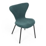 Židle jídelní, modrá látka, nohy černý kov