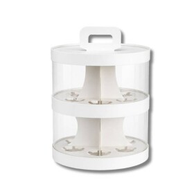 Cake Star Cake Star Plastový kulatý box na cupcakes nebo dort bílý 2 patra s úchytem (na 12 ks)