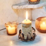 Strömshaga Skleněný svícen na čajovou svíci Clara Light Brown Small, hnědá barva, sklo
