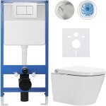 CERANO - Kompletní WC set Profi/Cronus Standard - bílá lesklá - WC tlačítko Classic/Bílá - předstěnová instalace - 59,3x38,4 CER-006674