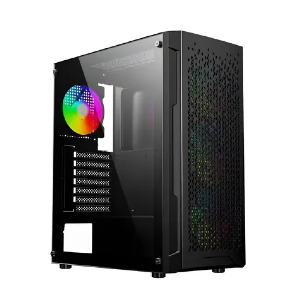 Gembird Fornax 400X černá / Herní počítačová skříň / Midi Tower / tvrzené sklo / RGB (CCC-FC-400X)