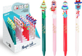 Kuličkové pero gumovací X-mas, 0,5, modré