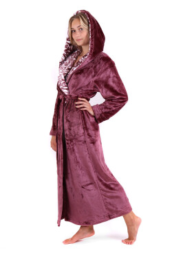 Dámský župan Flora kapucí 39564853 mauve wine Vestis