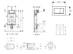 GEBERIT - Kombifix Set předstěnové instalace, klozetu Oudee Vortex a sedátka softclose, tlačítko Sigma30, chrom SANI15CA1135