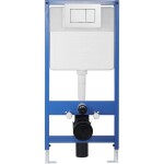 CERANO Podomítkový WC set, modul, WC tlačítko Classic, podložka, bílé - předstěnová instalace/sádrokarton