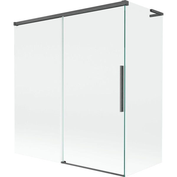 MEXEN/S - Rox L vanová zástěna 2-křídlová posuvná 150 + 70 x 150, transparent, grafit kartáčovaná 8C9L-150-070-66-00