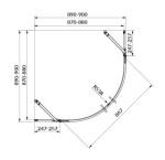 CERSANIT - Čtvrtkruhový sprchový kout JOTA, chrom, 90x90x195, čiré sklo S160-037