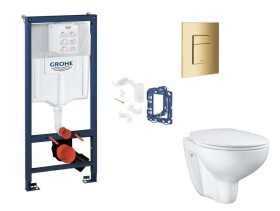 GROHE - Rapid SL Set předstěnové instalace, klozetu, sedátka SoftClose, tlačítka Skate Cosmopolitan a sady pro vhazování tablet, Cool Sunrise SANI11BB4154