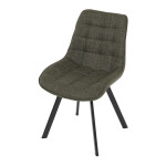 Židle jídelní, zelená látka, nohy černý kov