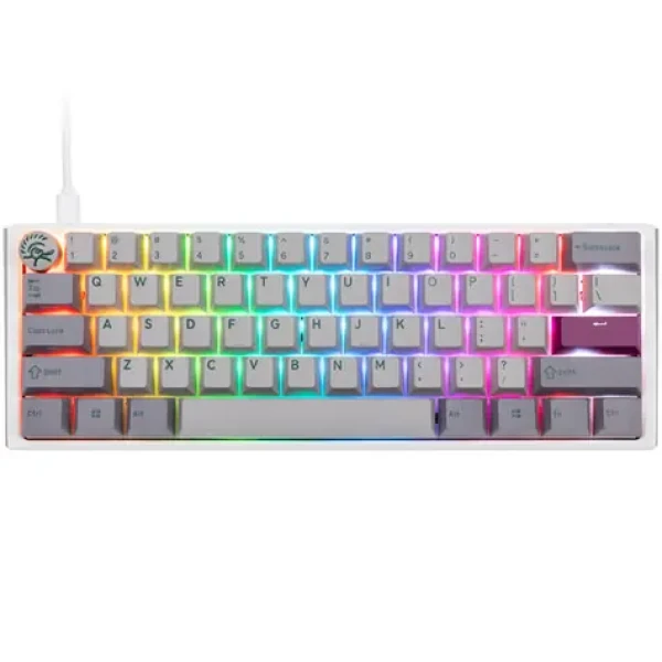 Ducky One 3 Mini Cherry MX-Silent-Red šedá / herní klávesnice / podsvícená / mechanická / drátová USB-C / US (DKON2161ST-SUSPDMIWHHC2)