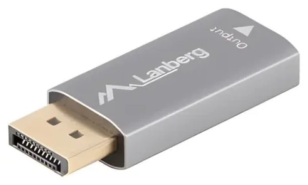 Lanberg stříbrná / Adaptér / DisplayPort na HDMI / 4K (AD-DP-HD-01)