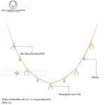 Ocelový náhrdelník se zirkony Susan Gold - chirurgická ocel, Zlatá 40 cm + 5 cm (prodloužení)