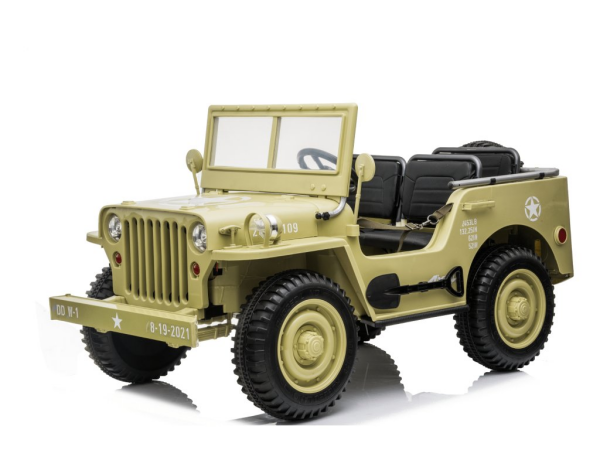 Mamido Dětský elektrický Jeep Willys 24V 4x4 třímístný béžový