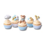 Dortisimo Zápich do dortu Medvídek s koulemi a mráčky modrý (33 ks)