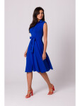 B261 Bavlněné šaty ve fitted střihu královsky modré EU