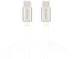 Swissten Textile stříbrná / Datový kabel / USB-C na USB-C / 3 m (71527211)