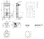IDEAL STANDARD - ProSys Set předstěnové instalace, klozet Alpha se sedátkem, tlačítko Oleas M1, chrom ProSys120M SP36