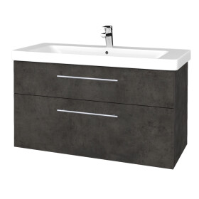 Dřevojas - Umyvadlová skříňka Q MAX SZZ2 105 - D16 Beton tmavý / Úchytka T02 / D16 Beton tmavý 331740B