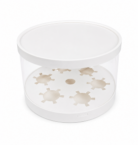 Cake star Plastový kulatý box na cupcakes nebo dort bílý 1 patro (na 6ks)
